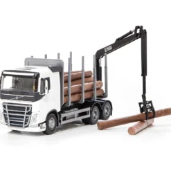 Volvo - Timmerbil med kran - Vit - EMEK - 33 cm