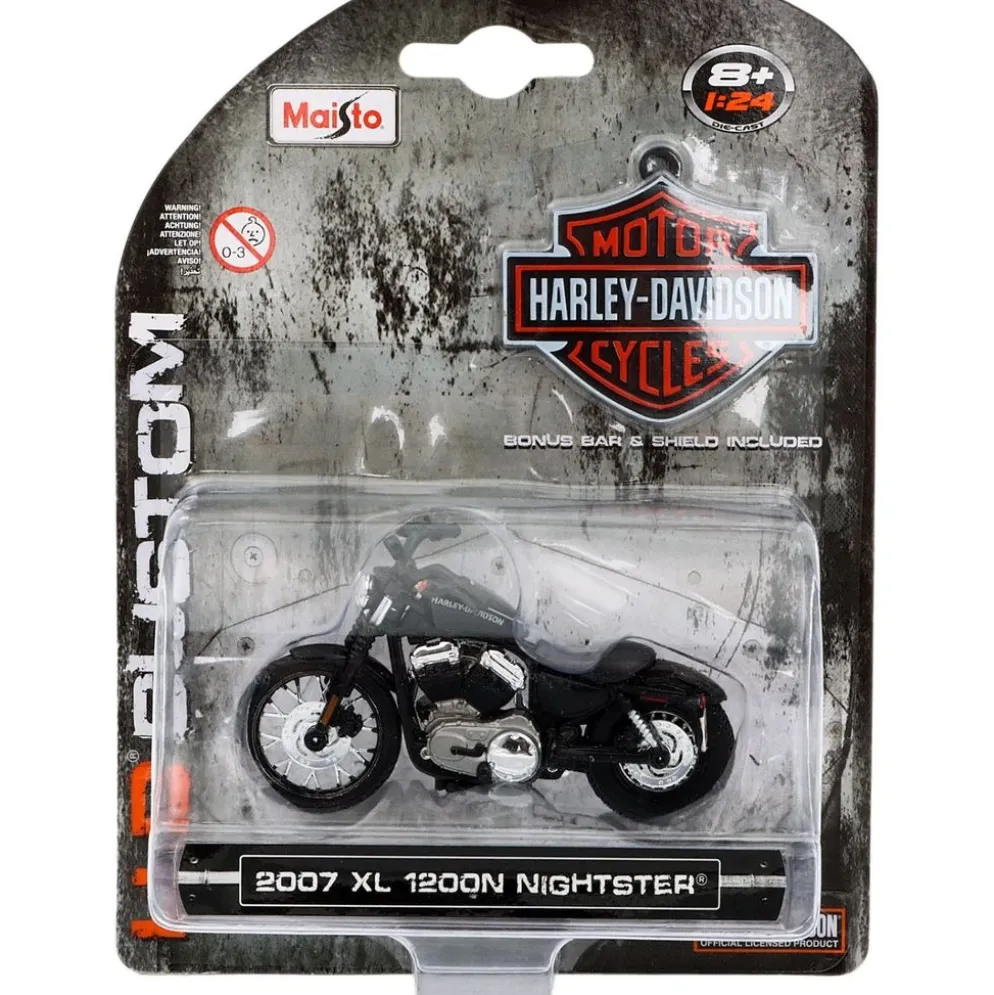 2007 XL 1200N Nightster - Harley - Svart - Maisto - 1:24